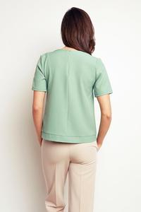 Light Green Short Sleeves Top with a Frill