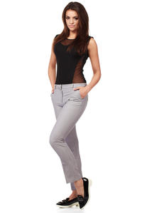 Grey Trendy Mode Tapered Style Long Pants