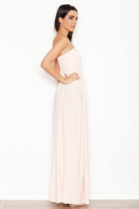 Pink Bandeau Maxi Dress with Side Slit