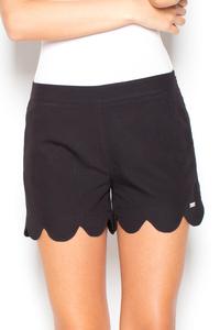 Black Hight Waist Decorative Cut Out Legs Shorts