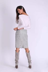 Gray Pencil Midi Skirt from Buckle Fabric