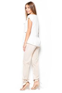 Beige Long Pants with a Bow