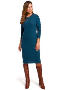 Marine Knitted Straight Above Knee Dress