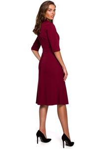 Maroon Belted Dress with Pockets