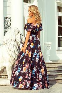 Black Flowers Maxi Elegant Dress