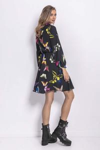 Mini Dress 3/4 Sleeves Butterfly Printed