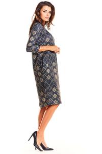 Formal Wear Simple Romby Dress with Pattern with Sleeves ¾