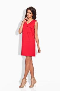 Red Sporty Casual Style Dress With Pocket