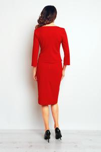 Red Elegant Pencil Midi Skirt