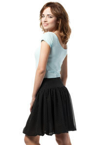 Black Polka Dotted Cute Mini Skirt