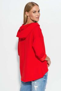 Red Hooded Blouse