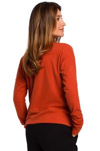 Red Sweatshirt with decorative slits