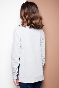 Grey Long Sleeves Cut Sides Jumper