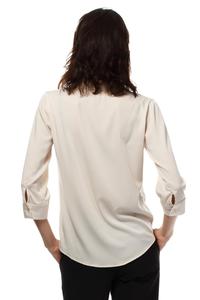 Beige Stylish 3/4 Sleeves Shirt