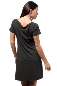 Dark Grey Bateau Neck Dippy Hemline Shift Dress