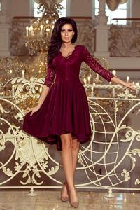 Dark Red Evenig Lace Dress