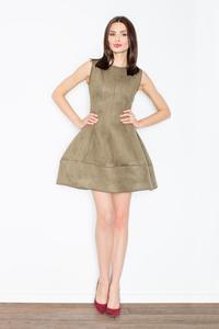 Olive Green Sleeveless Princess Style Dress