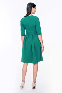 Green Office Style Flared Dress