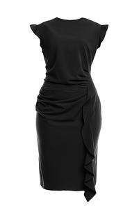 Black Elegant Prom Dress with Frill PLUS SIZE