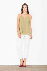 Olive Green Two Layers Spaghetti Straps Top