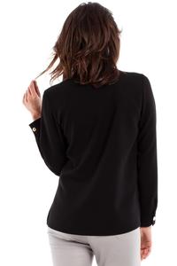 Black Stand-up Collar Casual Shirt