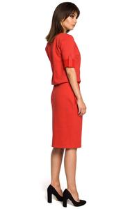 Red Knee Length Casual Dress
