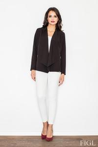 Black Office Style Loose Lapels Blazer