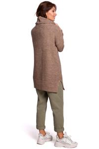 Women's Oversize Turtleneck Sweater - Cappuccino