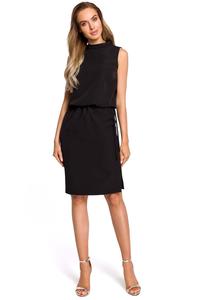 Black Midi Blocked Tank Top. Sleeveless