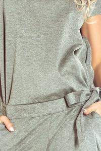 Grey Open Back Elegant Ladies Jumpsuit