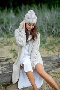 Long Cardigan without Clasp (Beige)