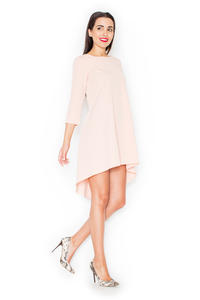 Pink Elegant Irregular Hem Salsa Dress