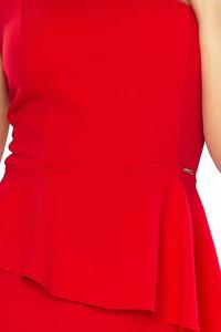 Red Elegant Pencil Dress with Peplum