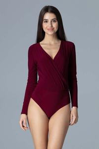 Maroon Wrap Front Body Suit