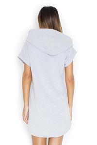 Light Grey Simple Sport Style Hooded Dress