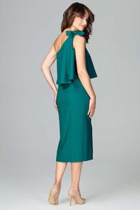 Cocktail Green Dress One Shoulder