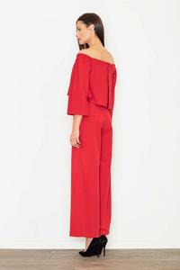 Red Elegant Off-Shoulders Ladies Jumpsuit