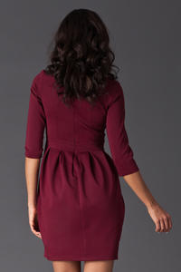 Maroon Hourly Bodice Hippie Pleat Dress