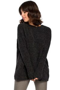 Dark Grey Simple Fall Sweater