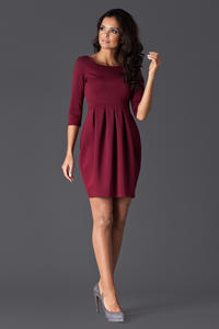 Maroon Hourly Bodice Hippie Pleat Dress