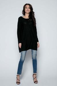 Black Oversized Tunic with Front Pockets