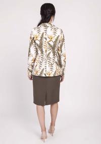 Ecru Classic Jacket in Tropical Leaves