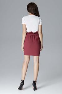 Maroon Mini Wrinkled Skirt