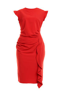 Red Elegant Prom Dress with Frill PLUS SIZE