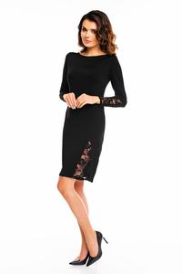 Black Bodycon Dress with Lace Details