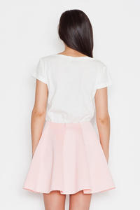 Pink Light Pleates High Waist Mini Skirt