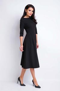 Black Midi Formal Dress with Wide Bottom