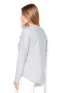 Grey Round Neckline Ladies Shirt