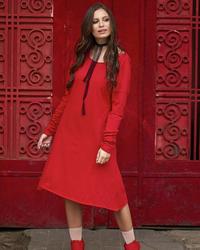 Red Flared Casual Dress
