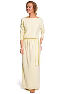 Yellow Knitted Maxi Dress with belt